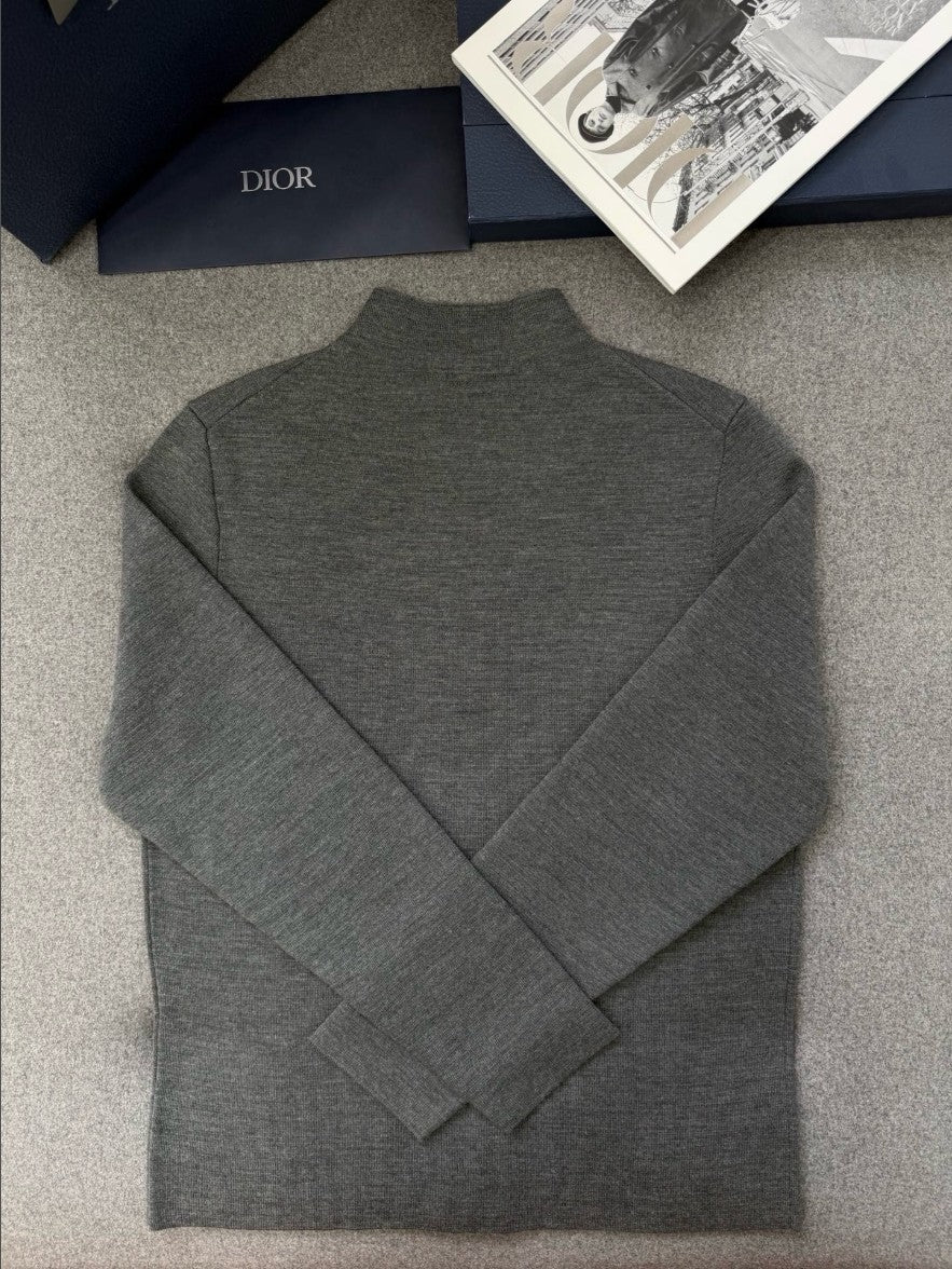 디올 입체 로고 투웨이 니트 집업