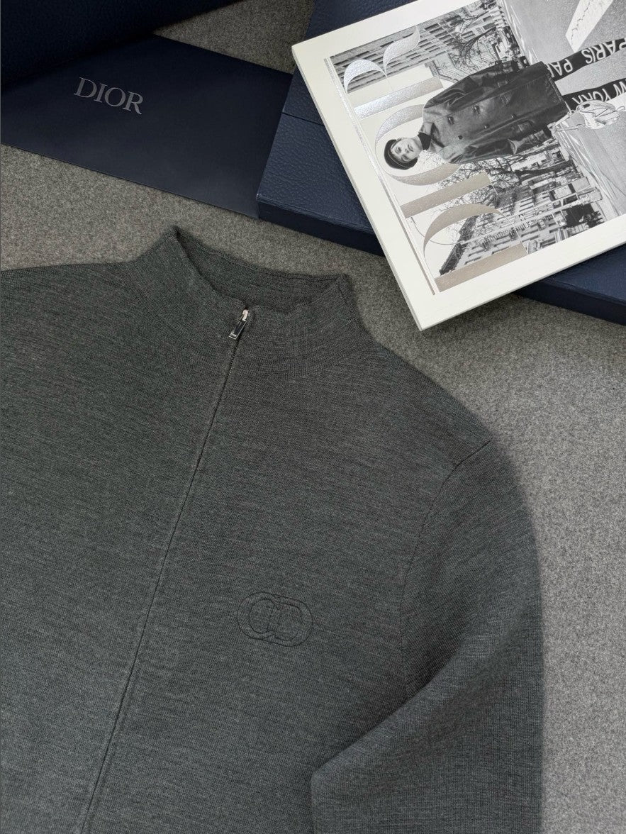 디올 입체 로고 투웨이 니트 집업