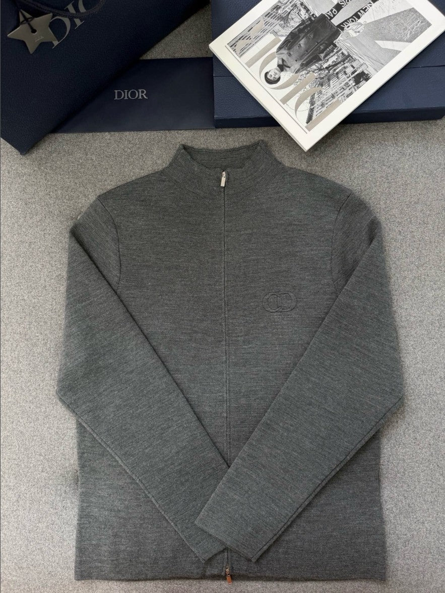 디올 입체 로고 투웨이 니트 집업