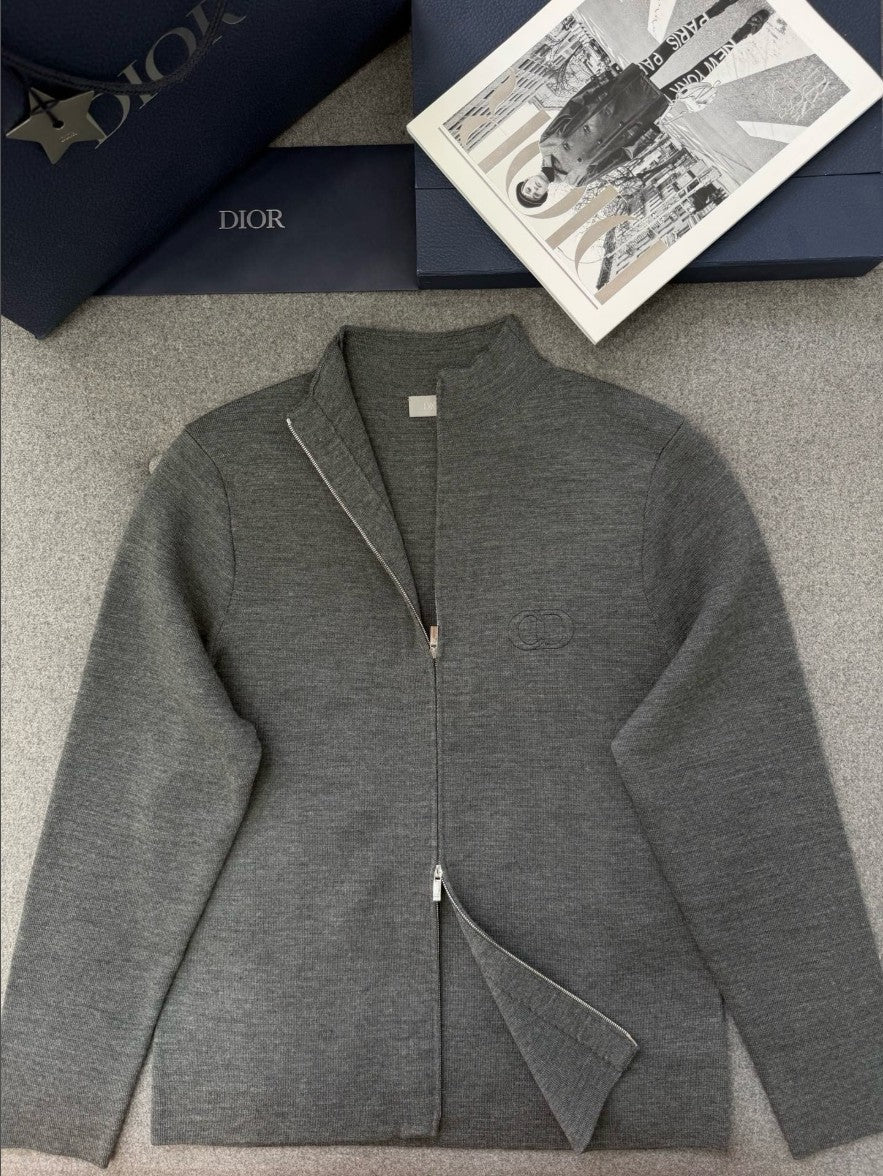 디올 입체 로고 투웨이 니트 집업