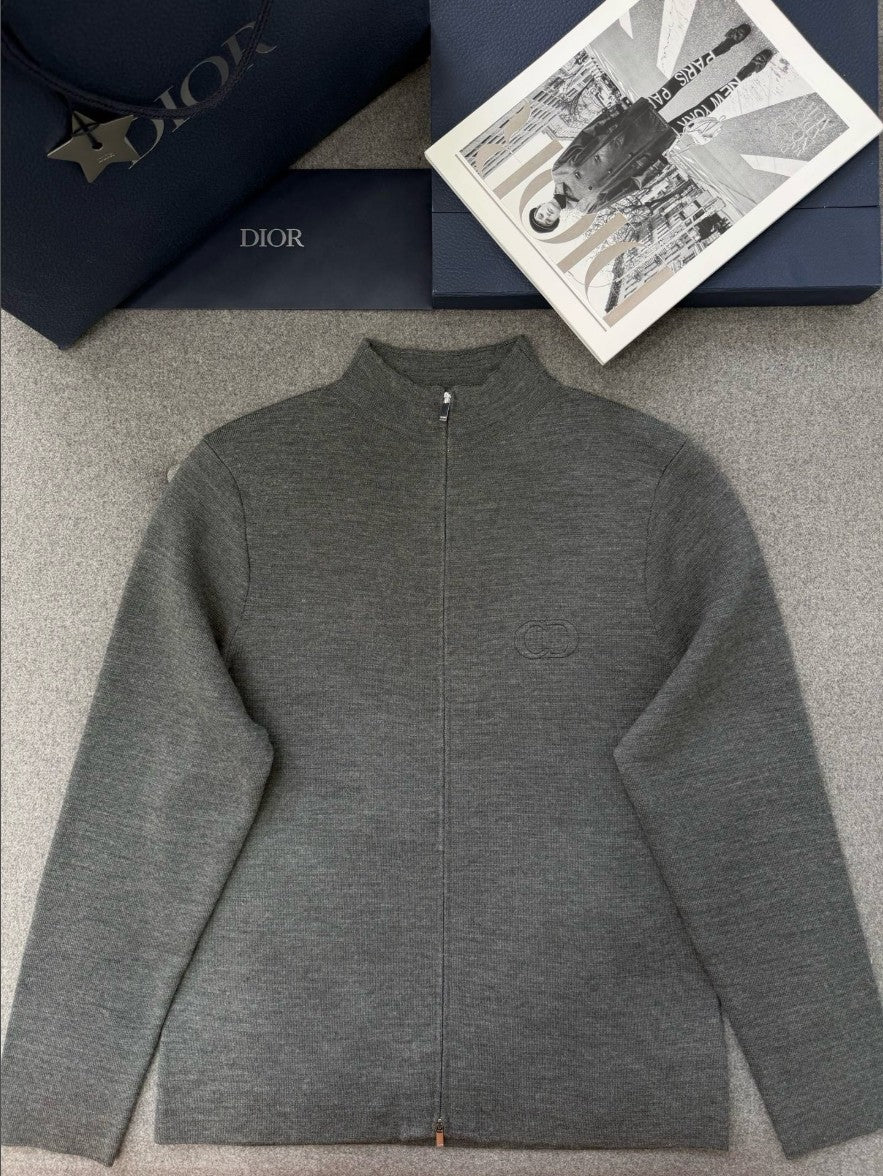 디올 입체 로고 투웨이 니트 집업