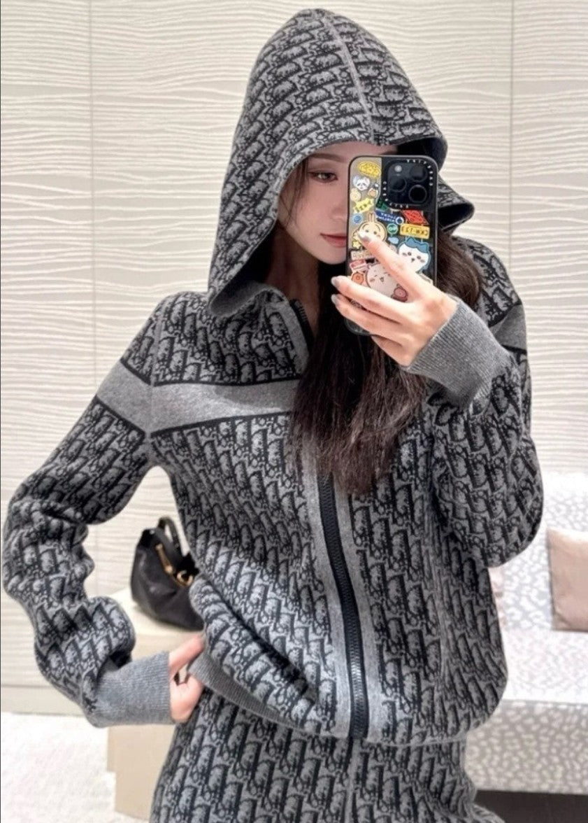 디올 여성 오블리크 리버시블 후드 집업