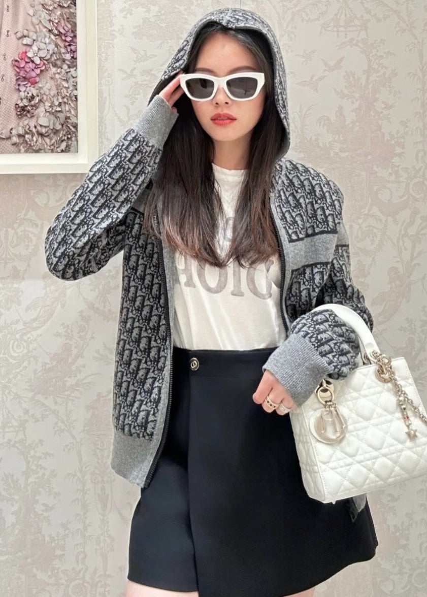 디올 여성 오블리크 리버시블 후드 집업