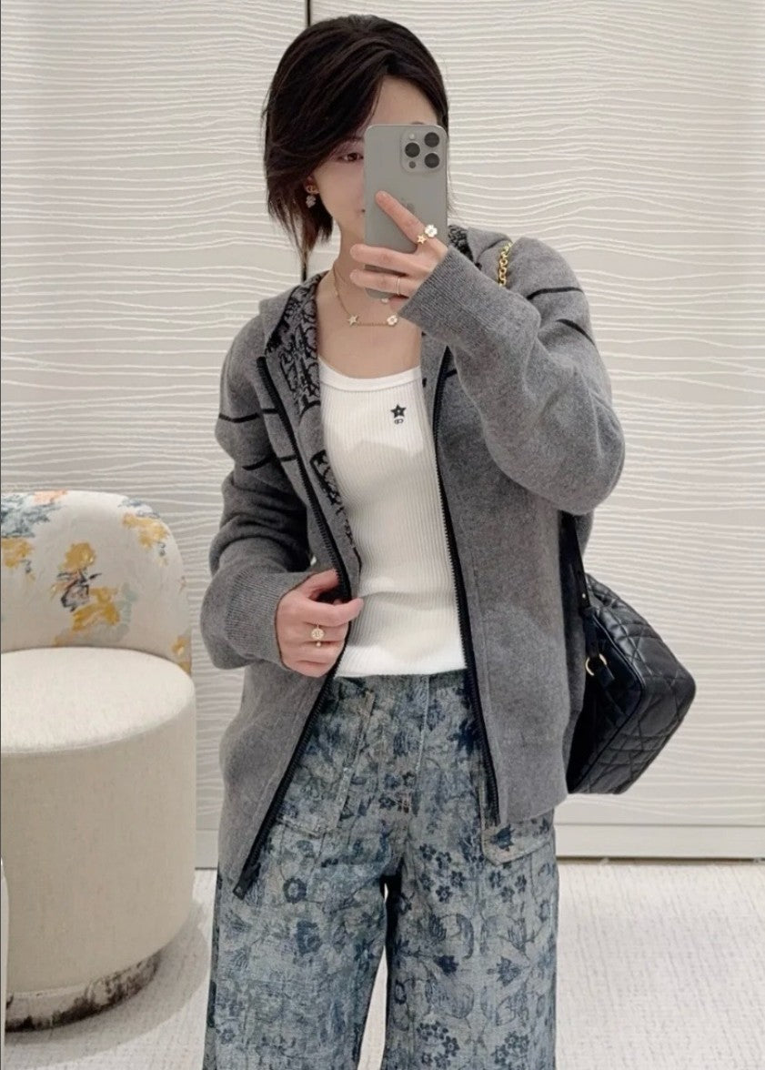 디올 여성 오블리크 리버시블 후드 집업