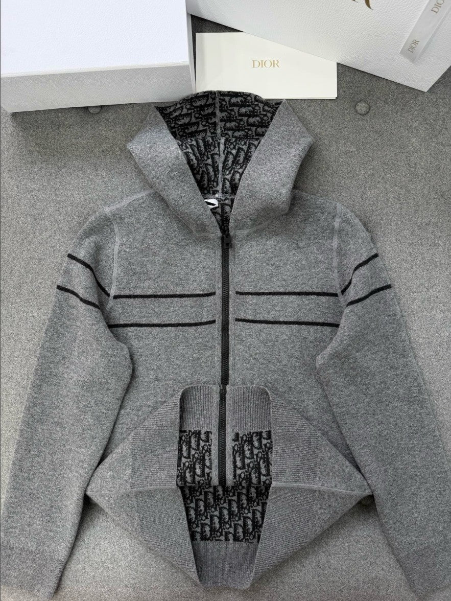 디올 여성 오블리크 리버시블 후드 집업