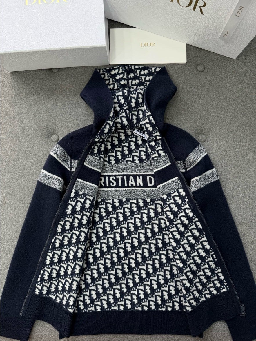 디올 여성 오블리크 리버시블 후드 집업