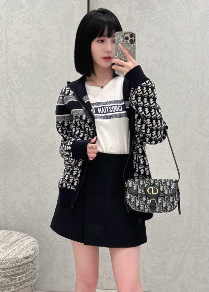 디올 여성 오블리크 리버시블 후드 집업