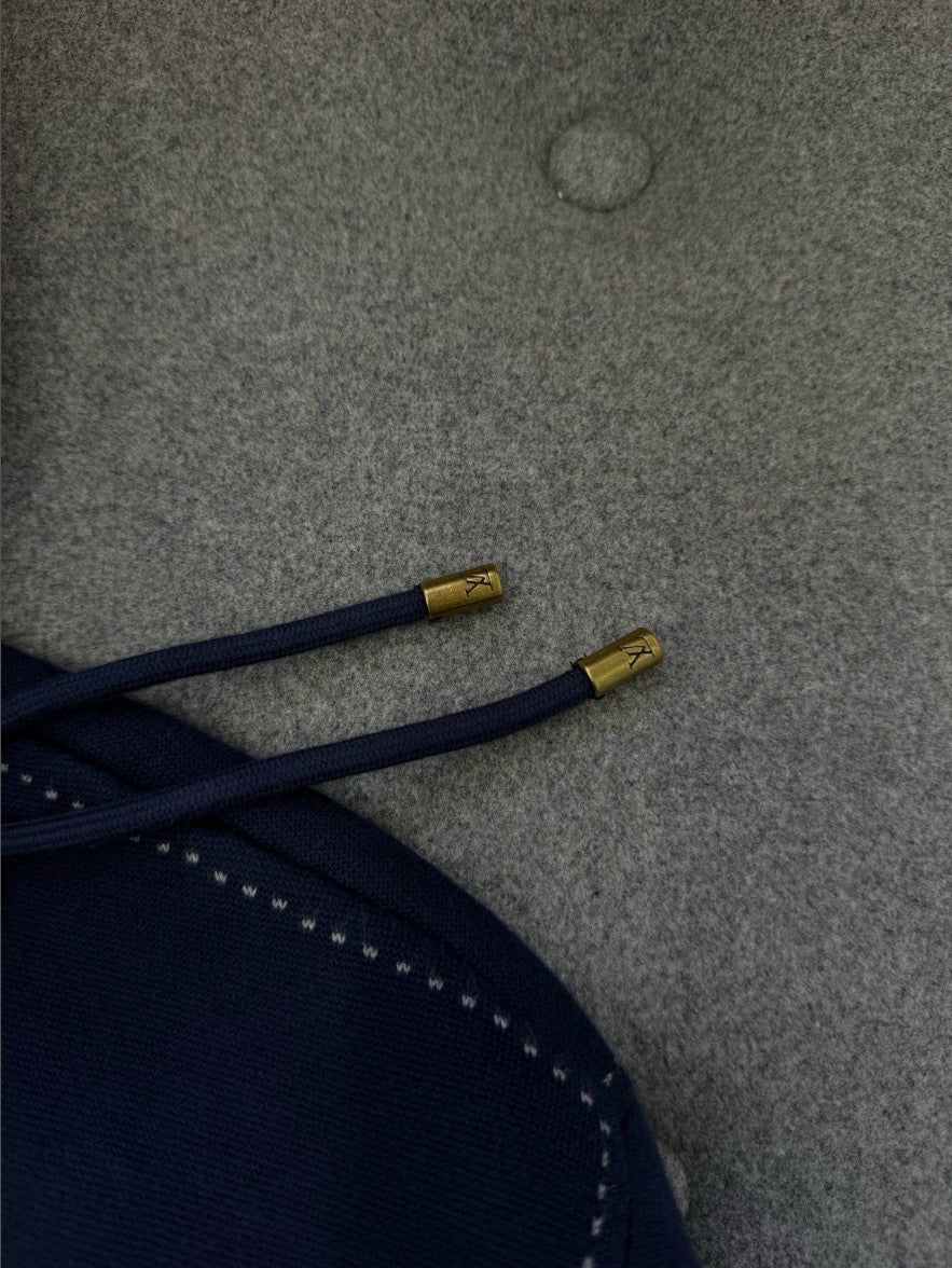 루이비통 LV 로고 아플리케 니트 후드 집업