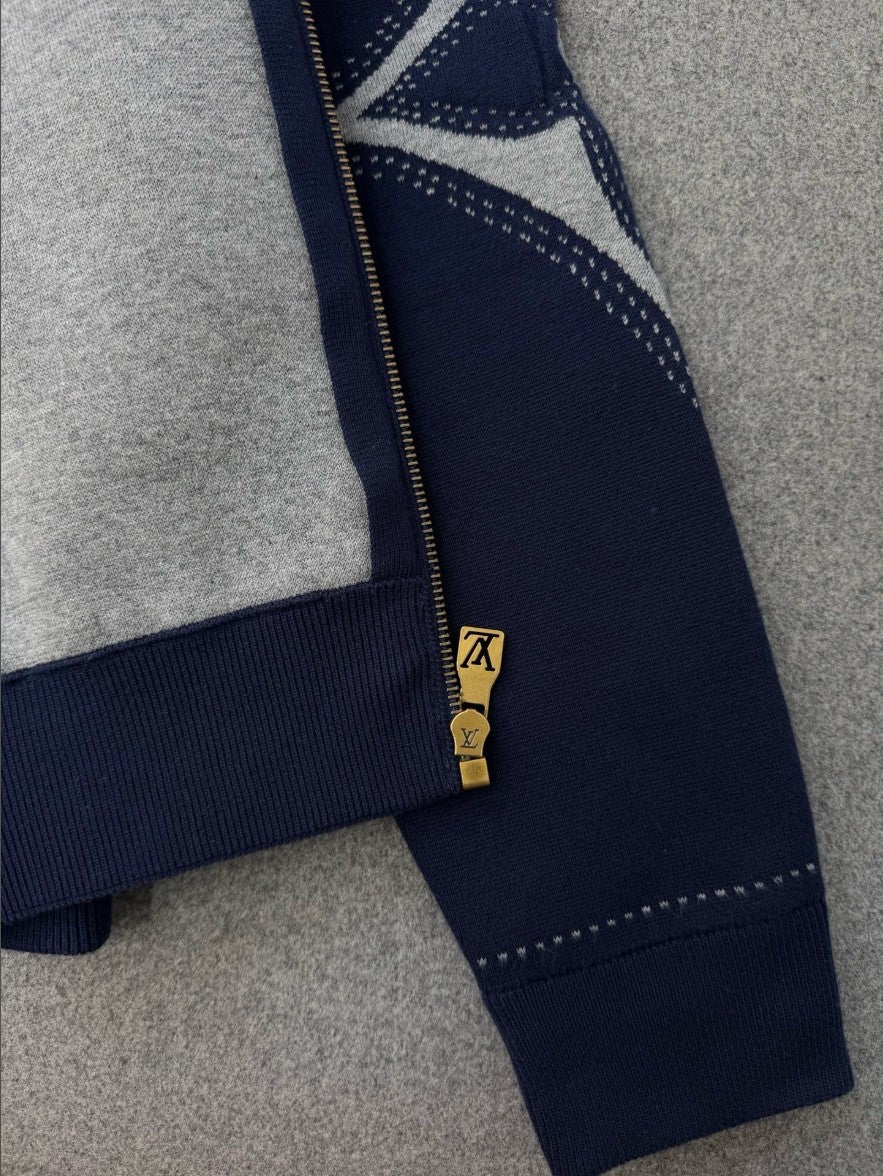 루이비통 LV 로고 아플리케 니트 후드 집업