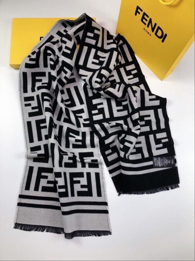 펜디 FF 로고 울 스카프 머플러