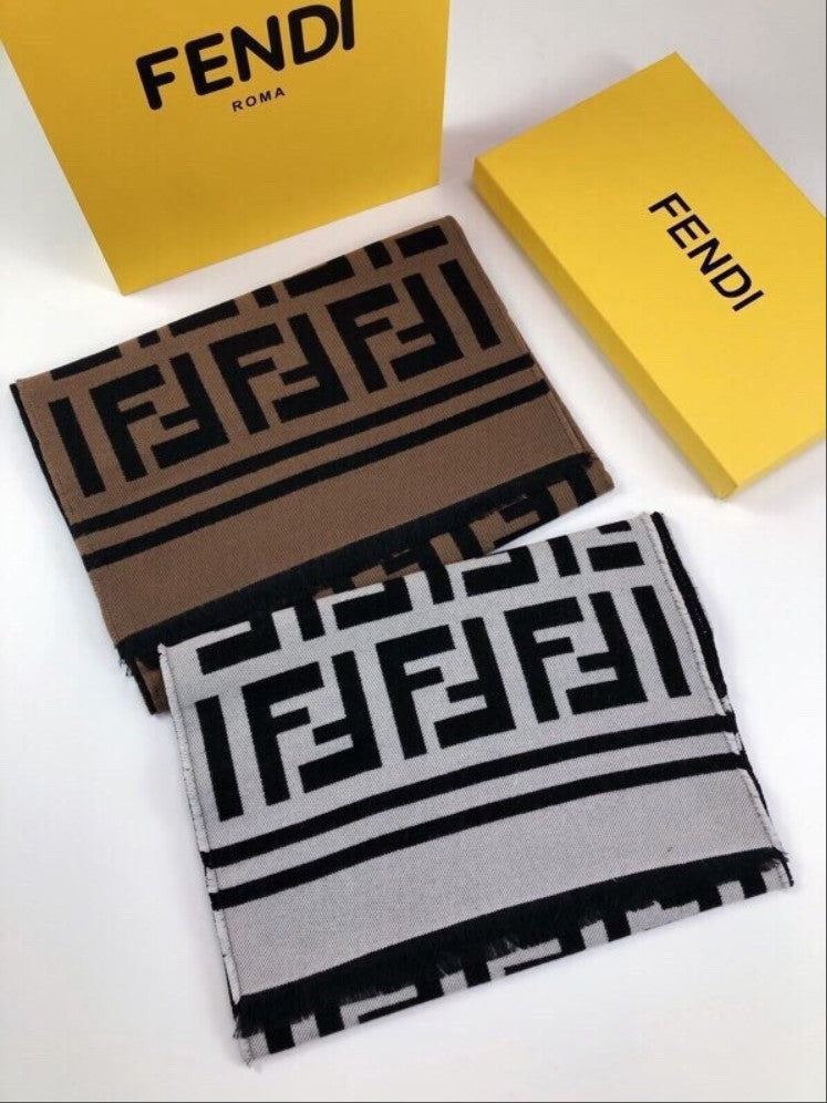 펜디 FF 로고 울 스카프 머플러