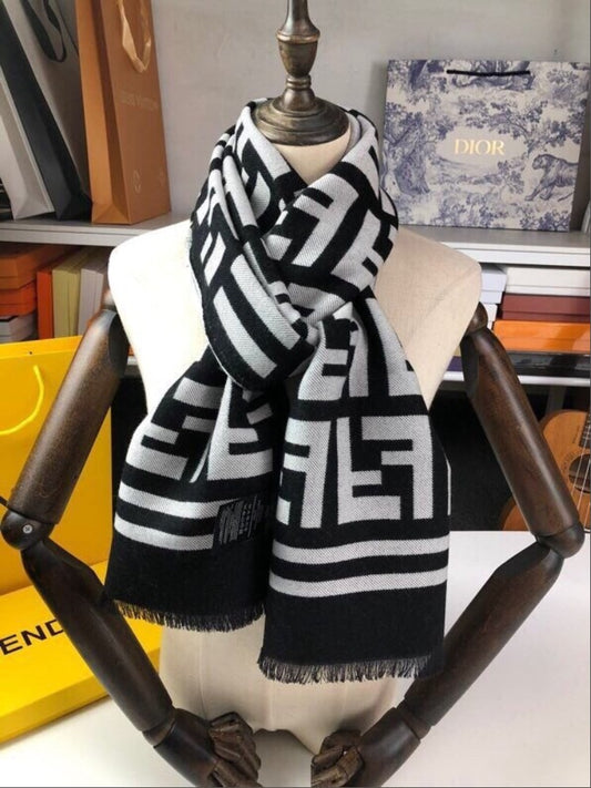 펜디 FF 로고 울 스카프 머플러