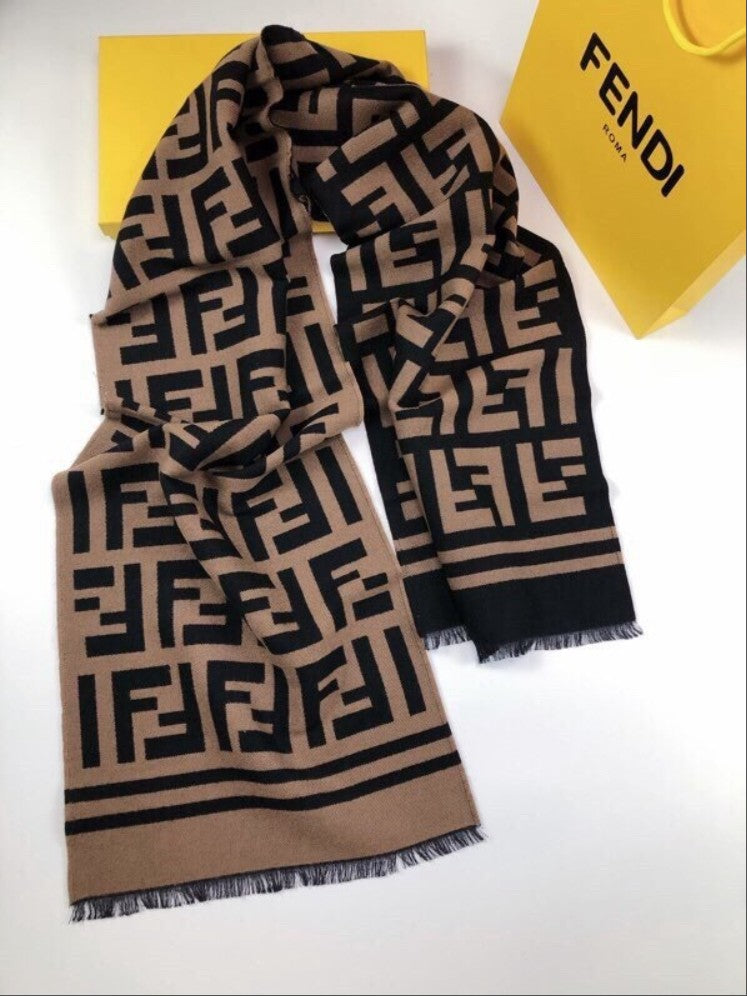 펜디 FF 로고 울 스카프 머플러