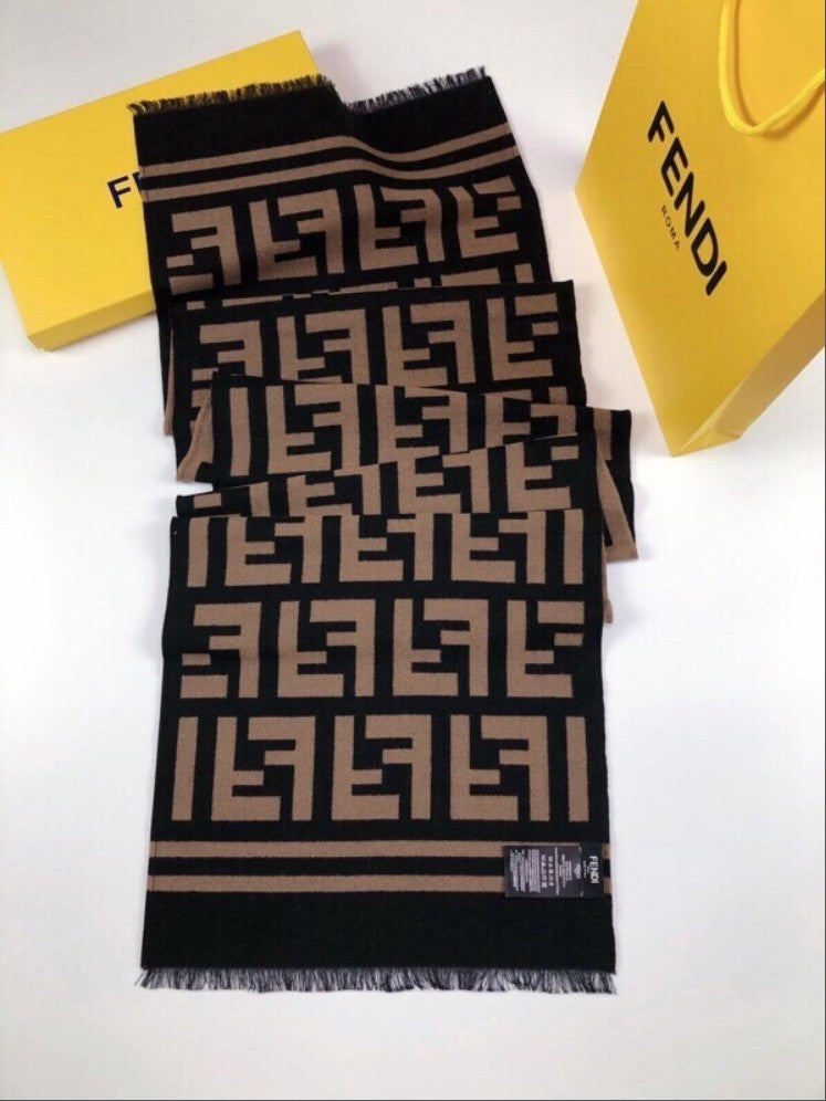 펜디 FF 로고 울 스카프 머플러