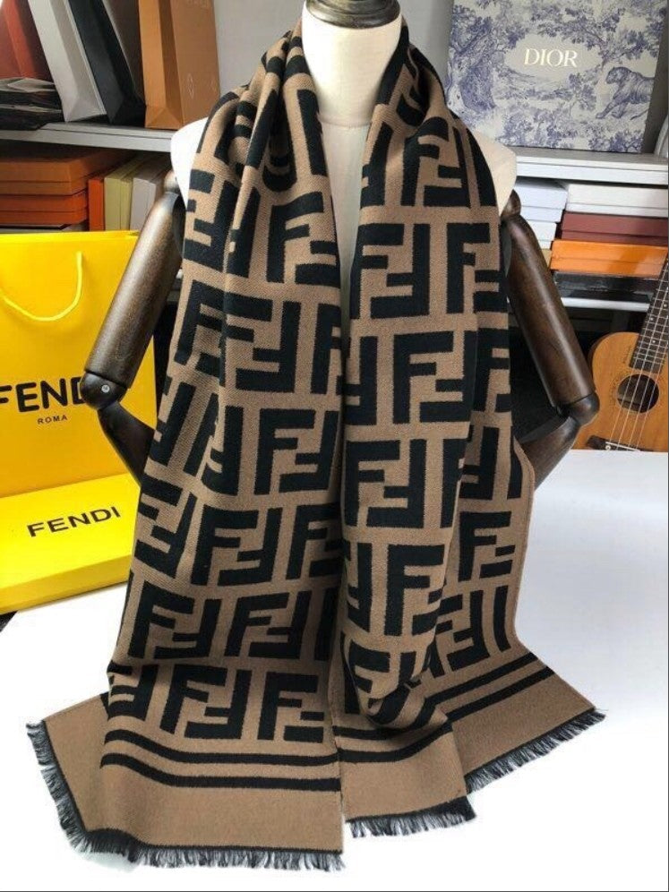 펜디 FF 로고 울 스카프 머플러