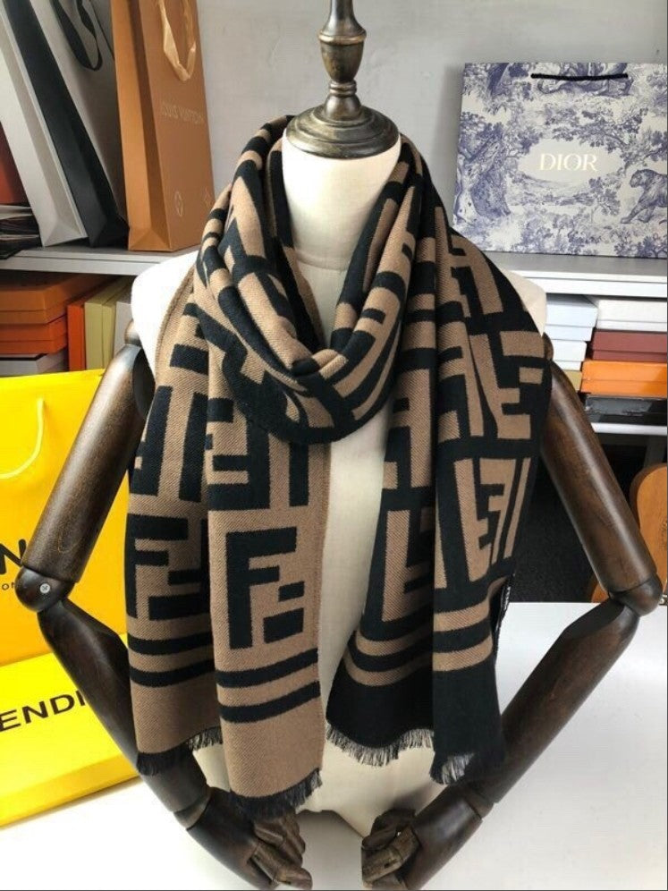 펜디 FF 로고 울 스카프 머플러