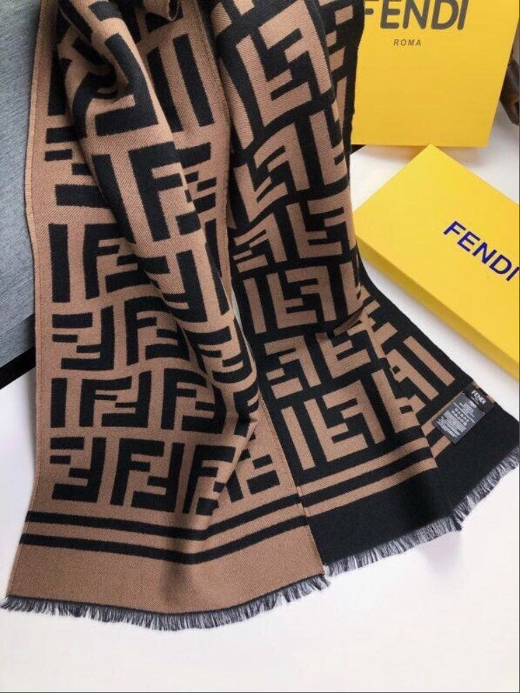 펜디 FF 로고 울 스카프 머플러