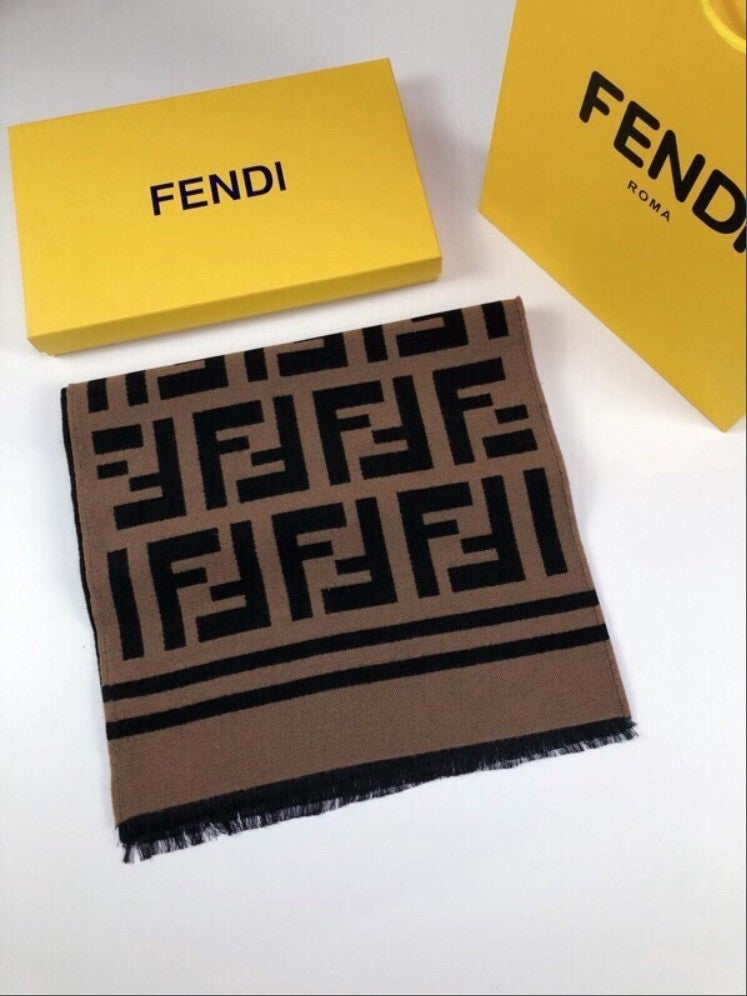 펜디 FF 로고 울 스카프 머플러