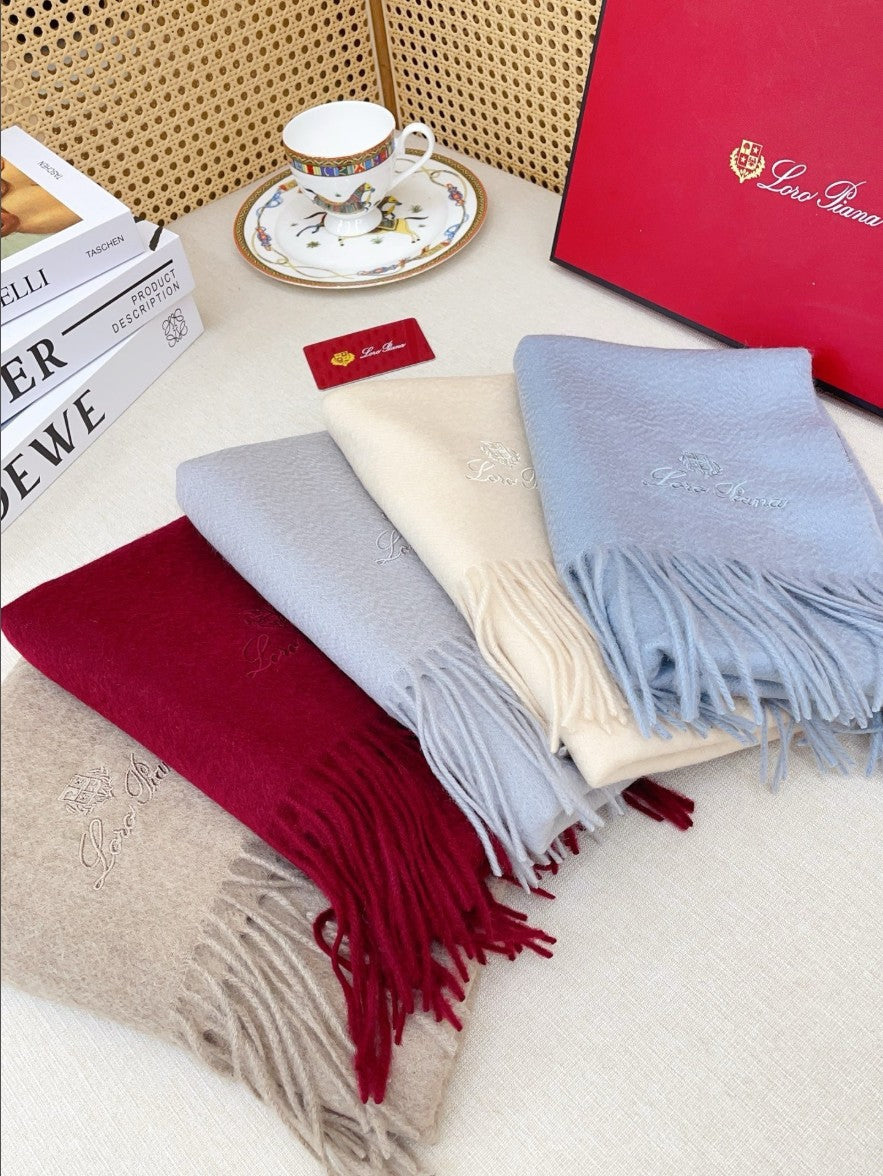 로로피아나 자수 로고 캐시미어 머플러