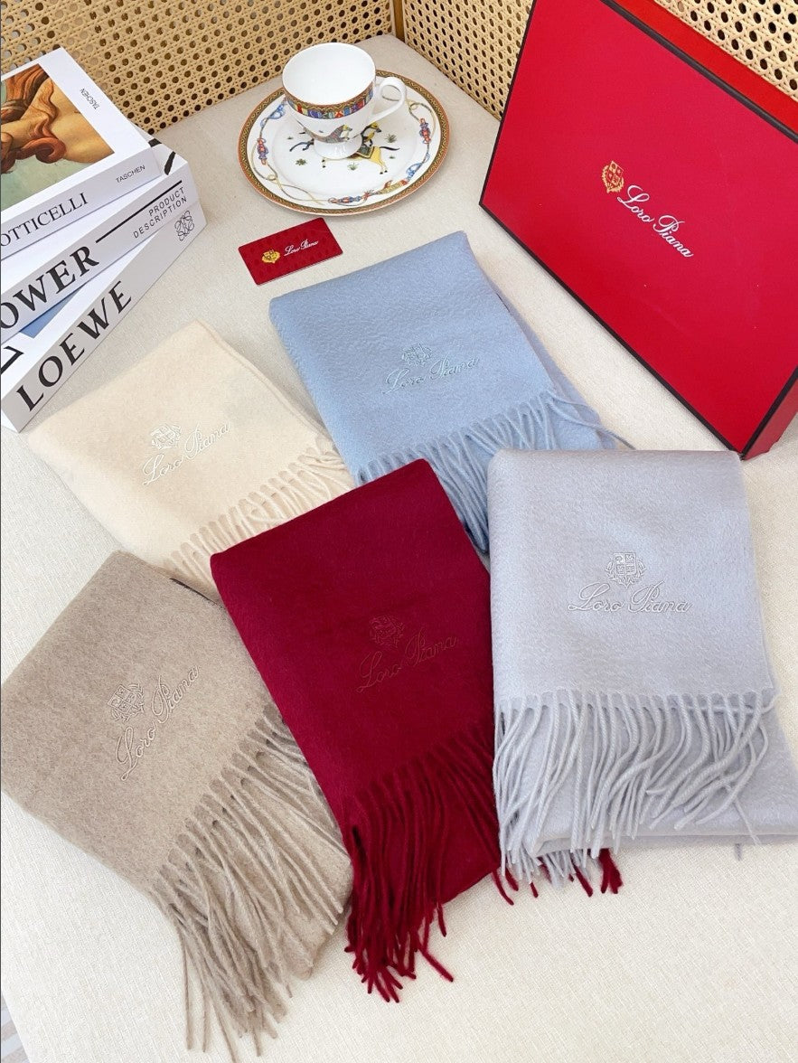 로로피아나 자수 로고 캐시미어 머플러