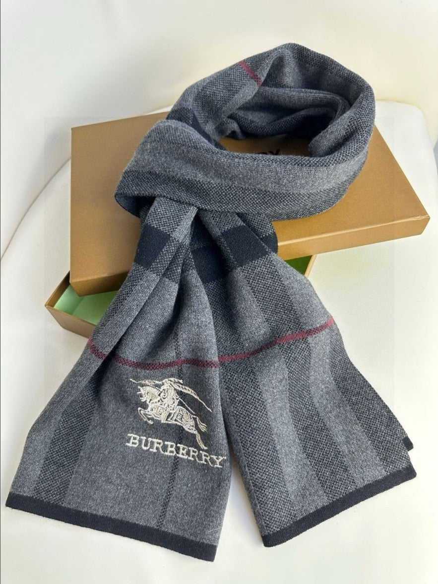버버리 체크 자수 로고 머플러