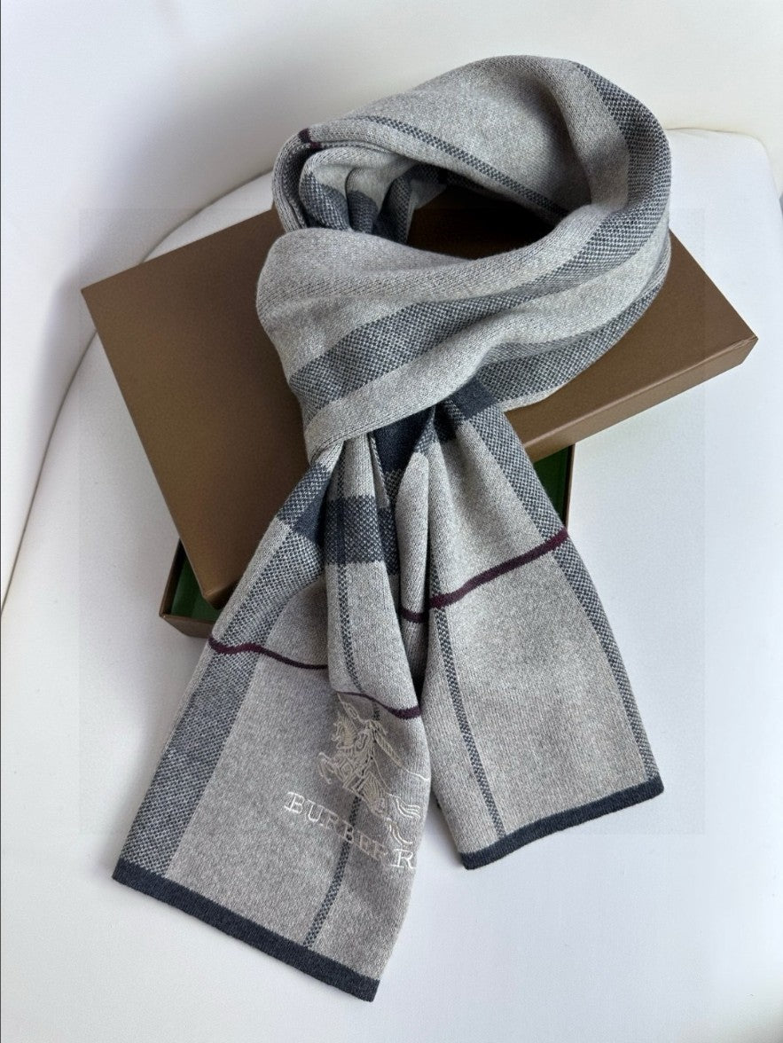버버리 체크 자수 로고 머플러
