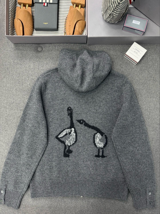 톰브라운 버진 울 니트 후드 집업