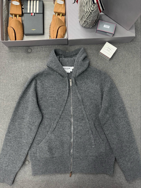 톰브라운 버진 울 니트 후드 집업