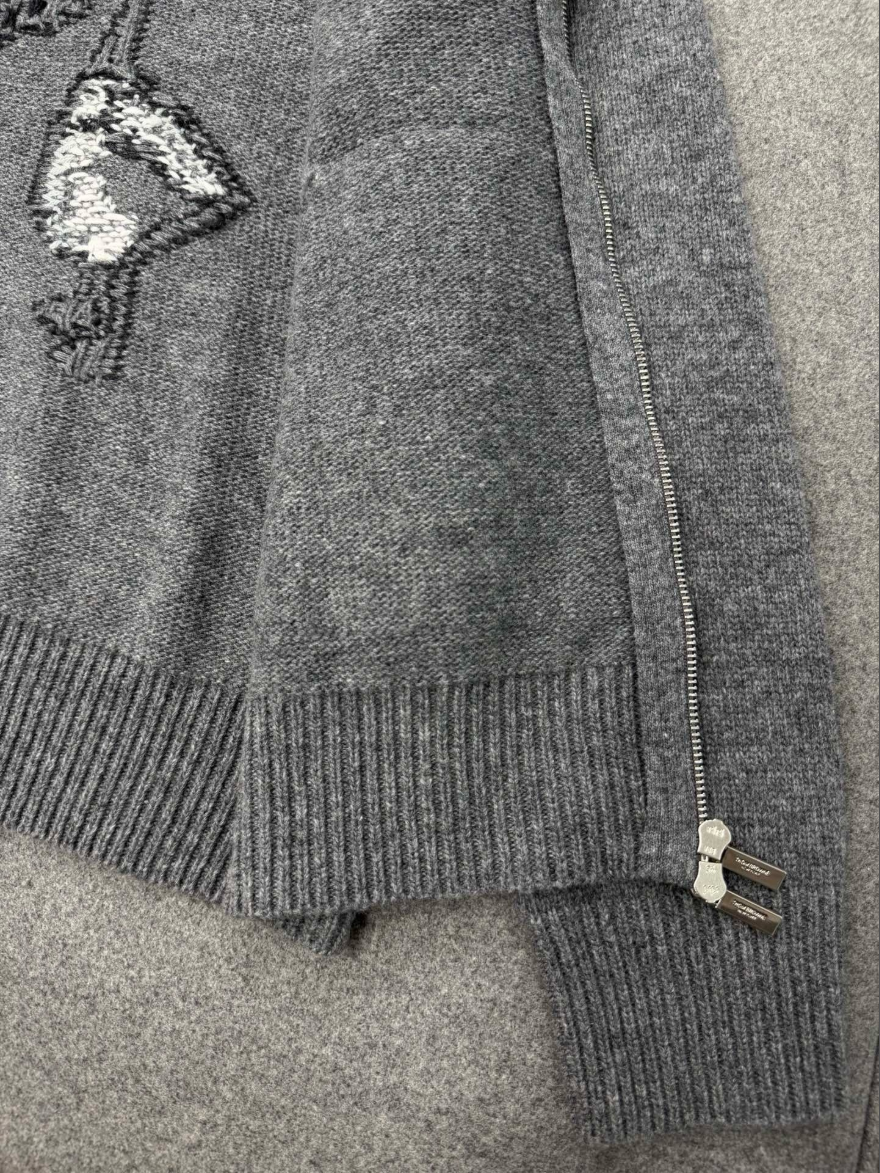 톰브라운 버진 울 니트 후드 집업