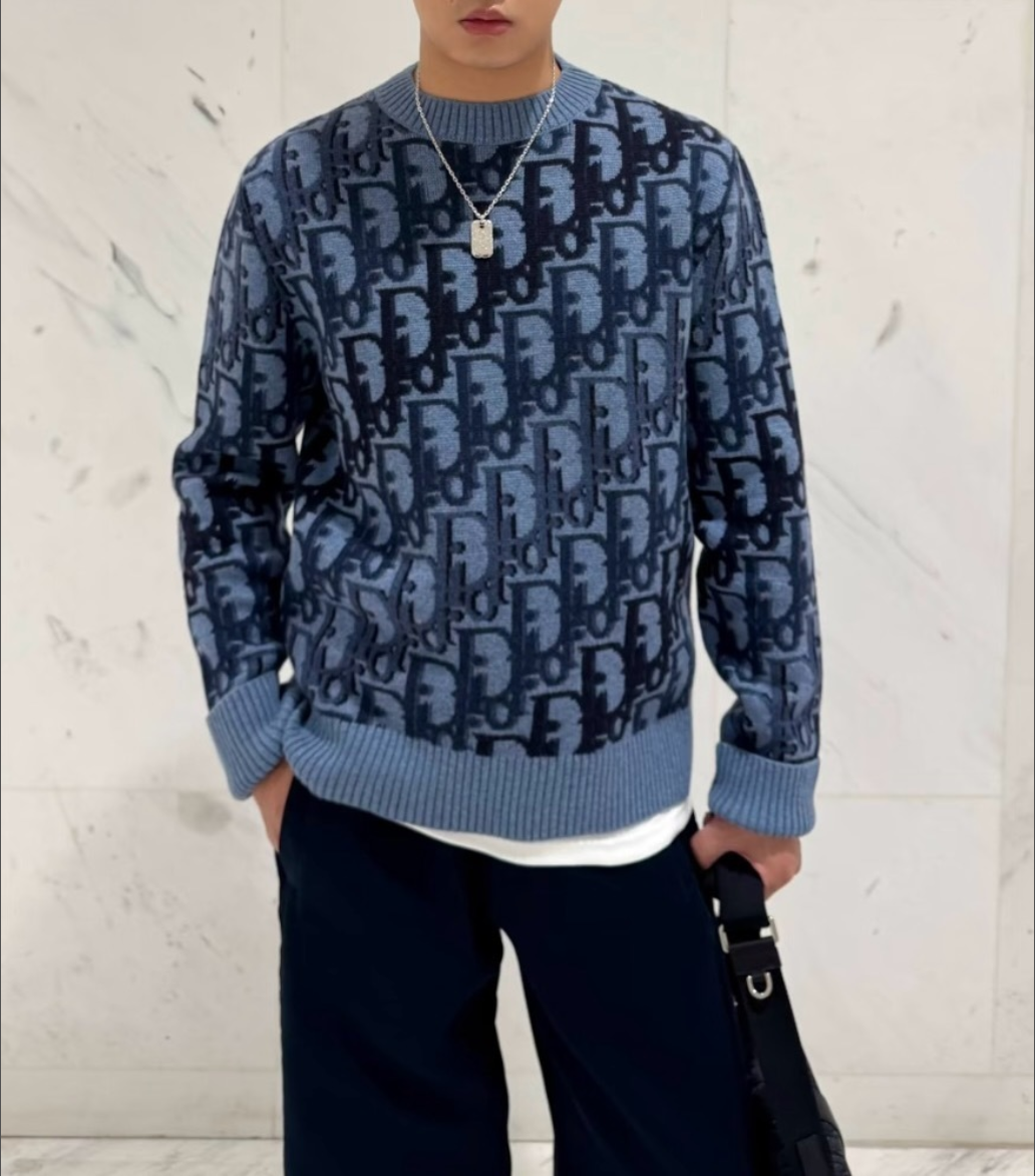 디올 그라데이션 오블리크 풀오버 니트