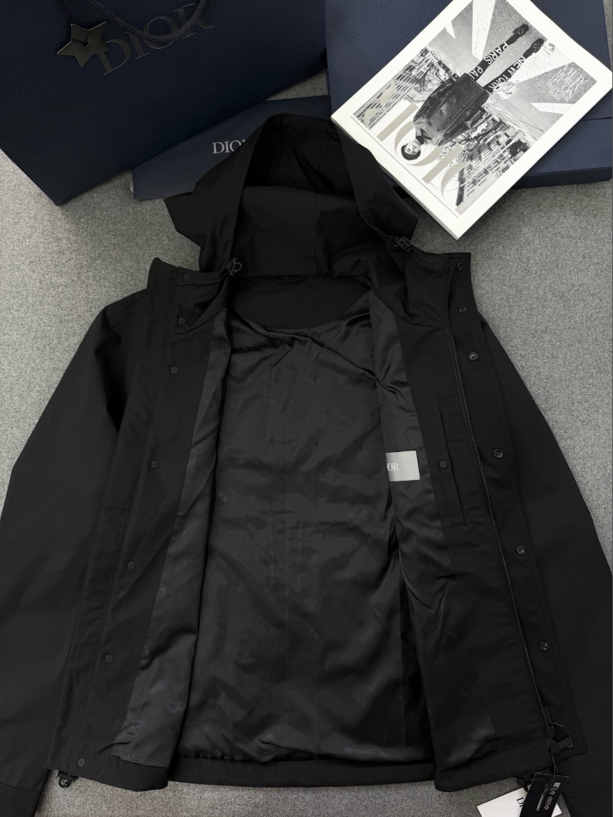 디올 자수 로고 후드 집업 자켓