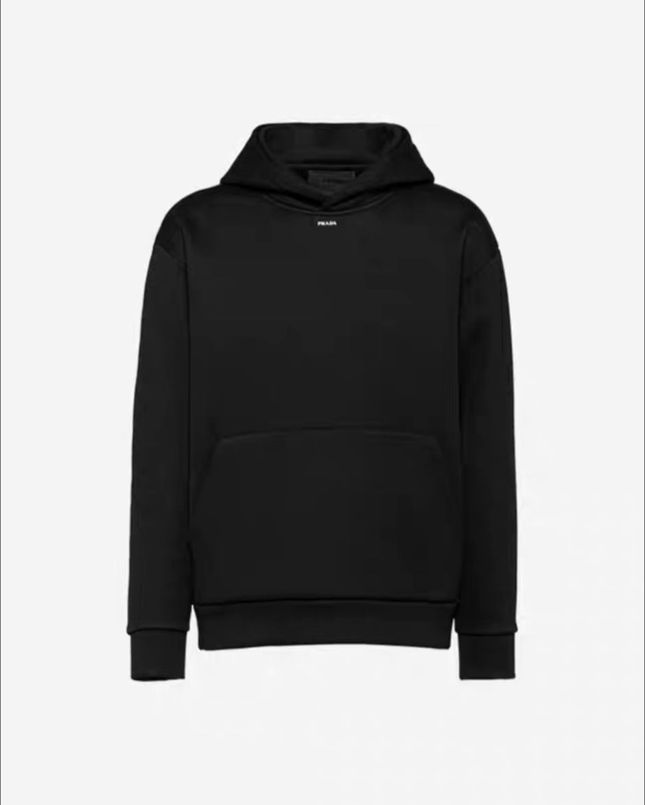 프라다 스몰 로고 오버핏 후드티