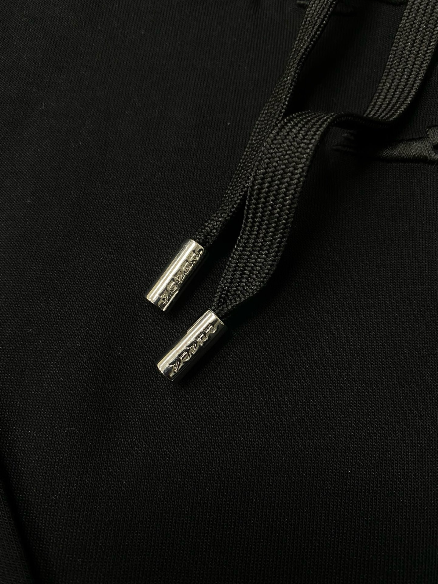 프라다 자수 레터링 로고 오버핏 후드티