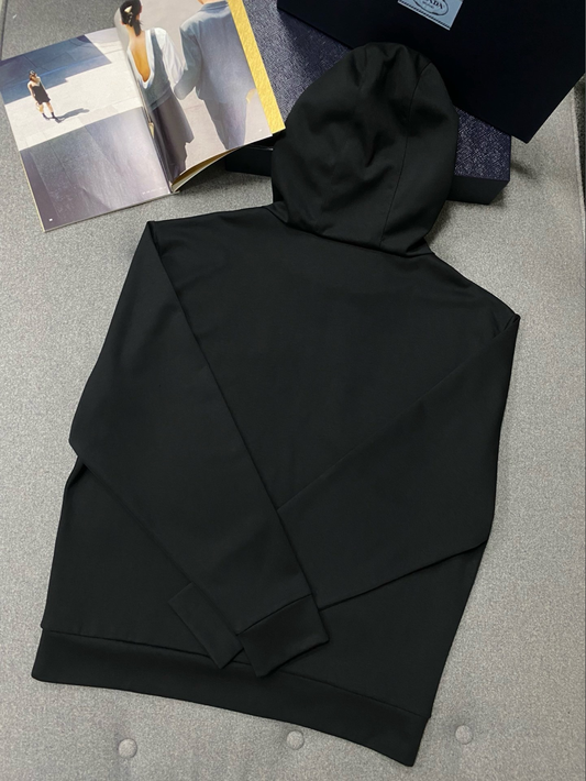 프라다 자수 레터링 로고 오버핏 후드티