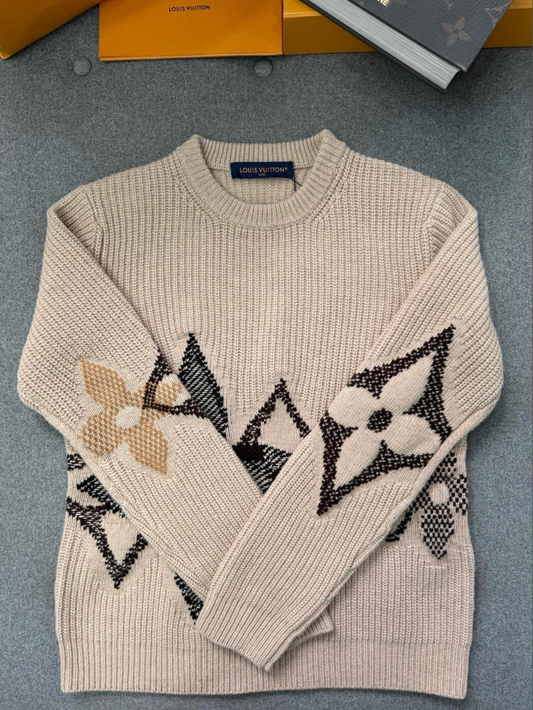 루이비통 LV 로고 짜임 풀오버 니트