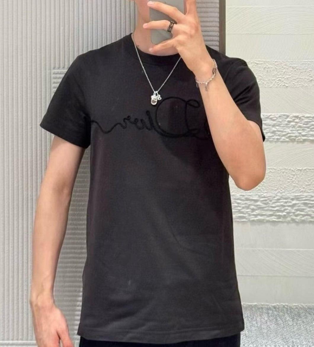 디올 레터링 로고 슬림 반팔티
