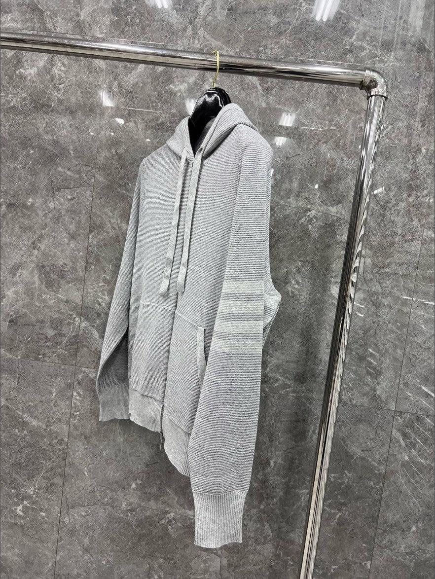 톰브라운 사선 완장 릴렉스드 후드 집업