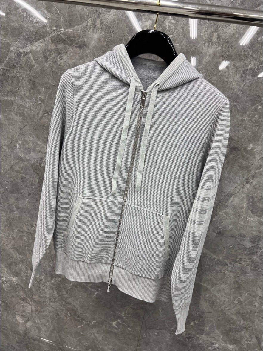 톰브라운 사선 완장 릴렉스드 후드 집업