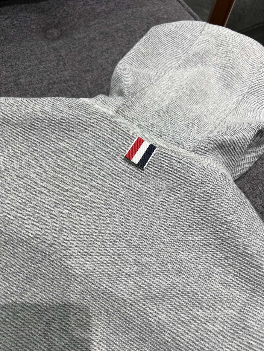 톰브라운 사선 완장 릴렉스드 후드 집업