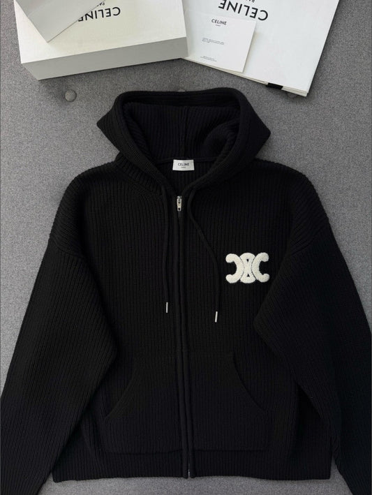 셀린느 골지 울 후드 집업