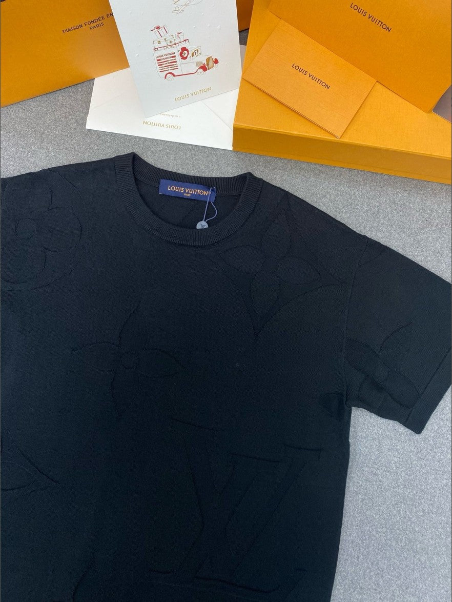 루이비통 LV 입체 로고 니트 반팔티