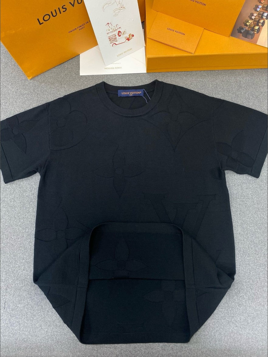 루이비통 LV 입체 로고 니트 반팔티