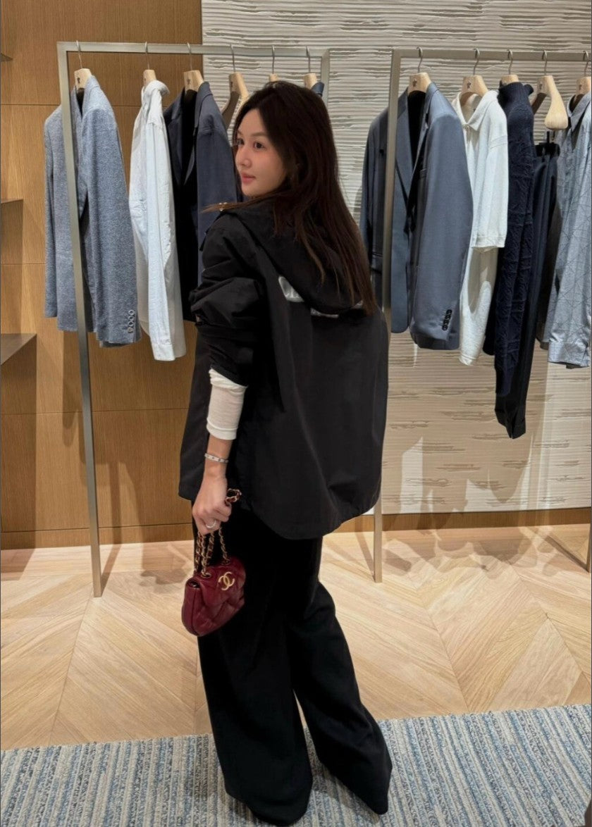 디올 형광 레터링 로고 후드 집업 자켓