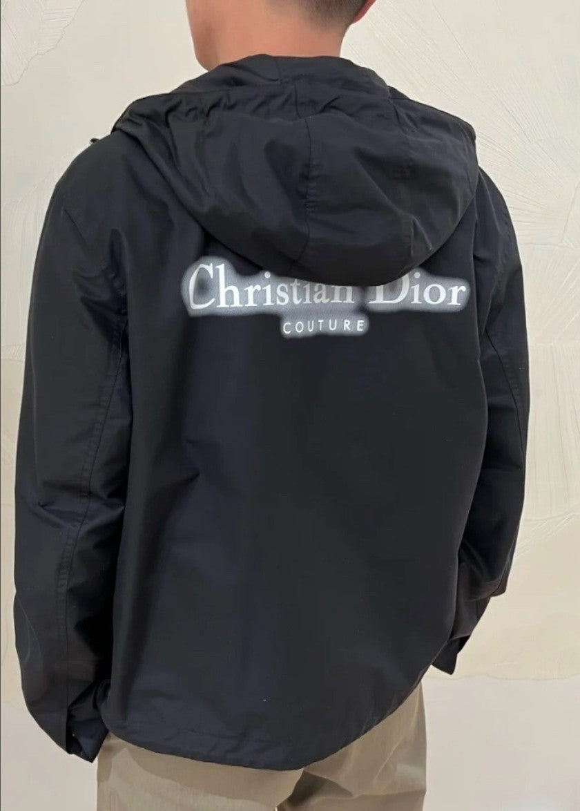 디올 형광 레터링 로고 후드 집업 자켓