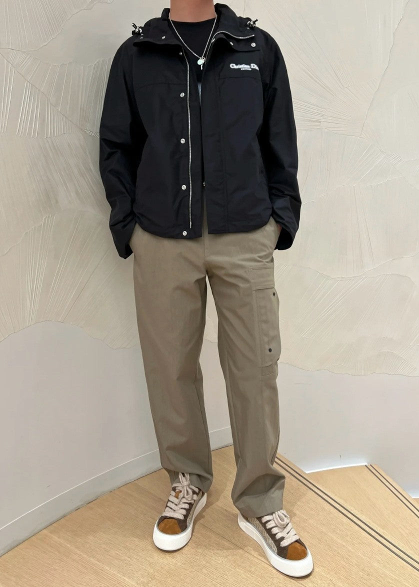 디올 형광 레터링 로고 후드 집업 자켓