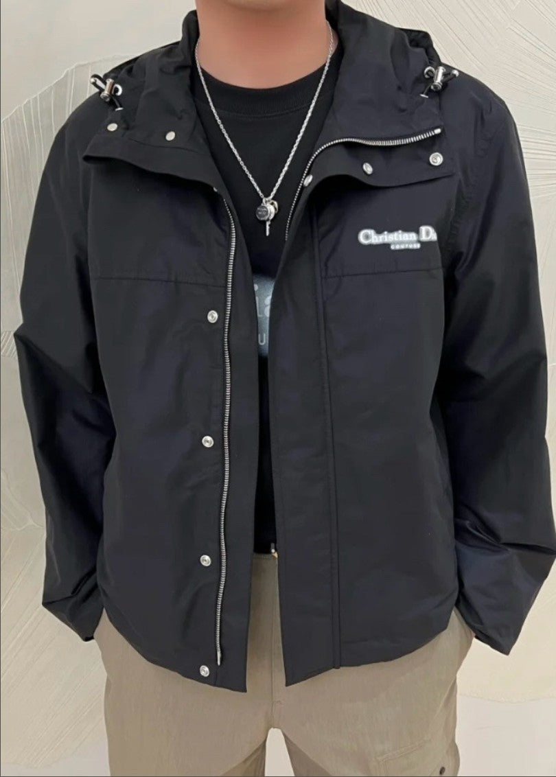 디올 형광 레터링 로고 후드 집업 자켓