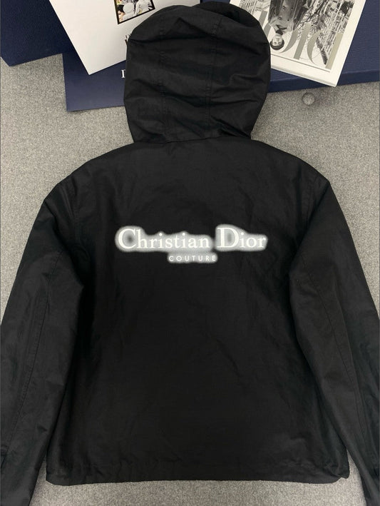 디올 형광 레터링 로고 후드 집업 자켓