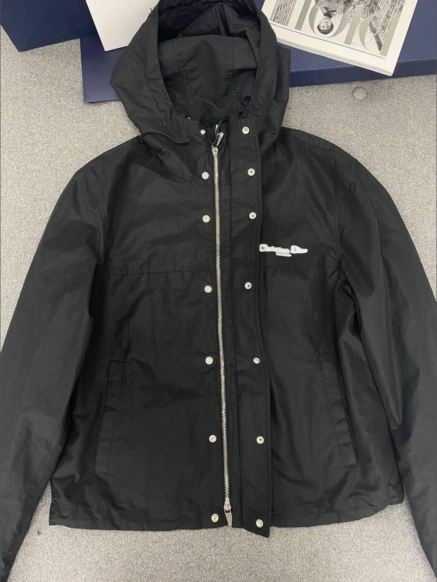 디올 형광 레터링 로고 후드 집업 자켓