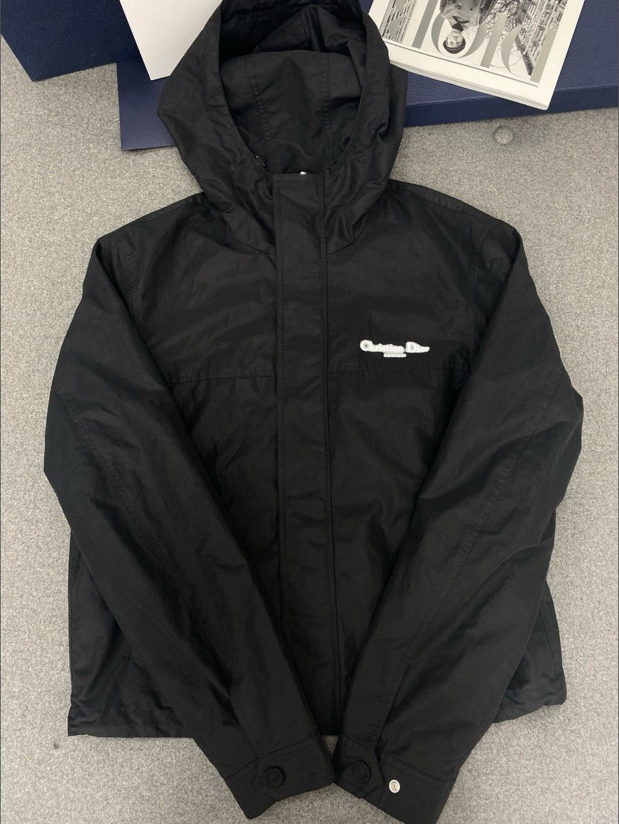 디올 형광 레터링 로고 후드 집업 자켓