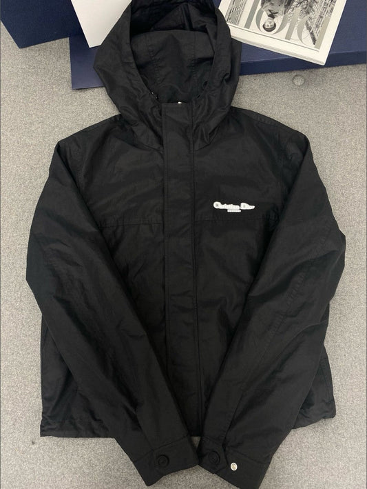 디올 형광 레터링 로고 후드 집업 자켓